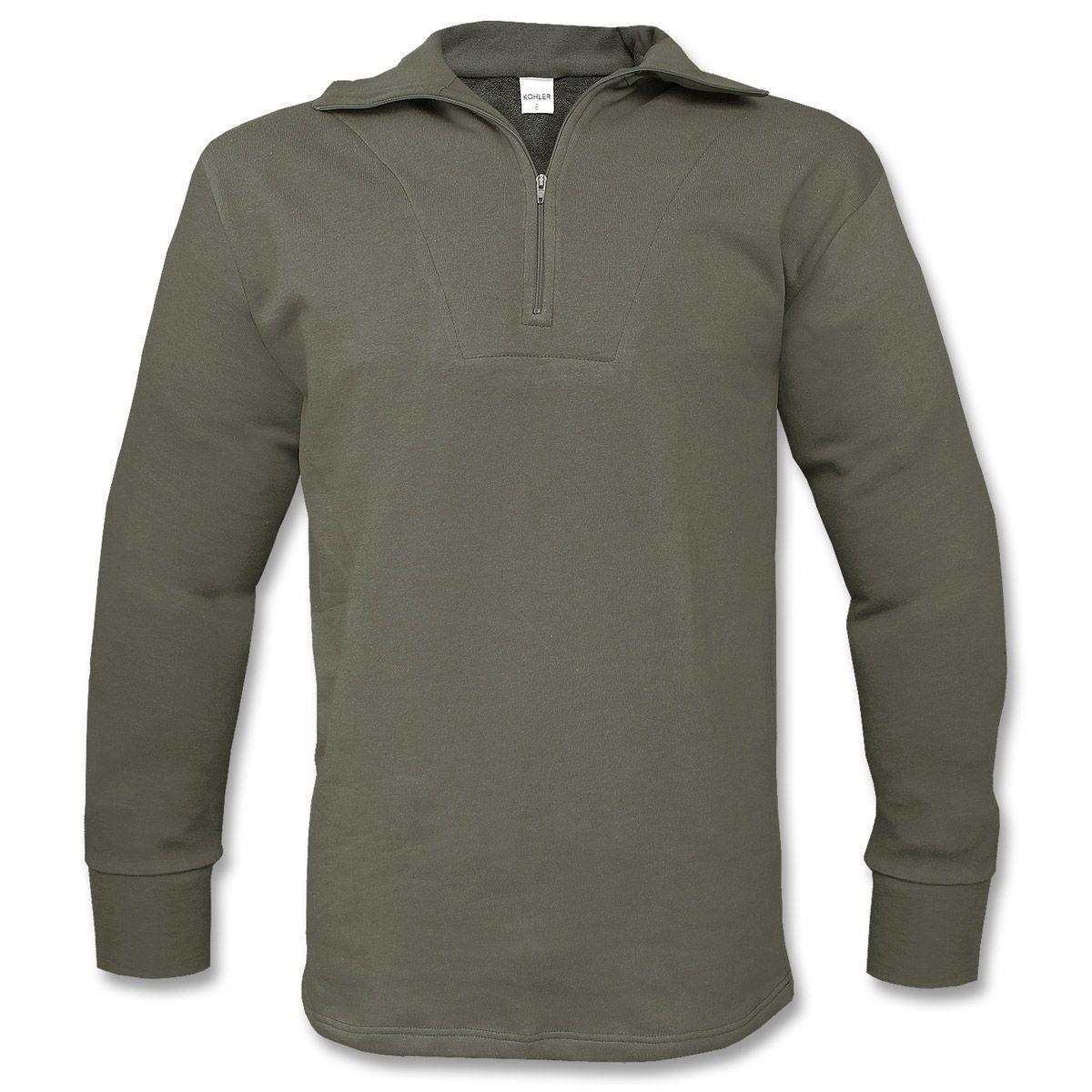 Leo Köhler BW Rollkragenhemd Plüsch Original oliv / brown-grey